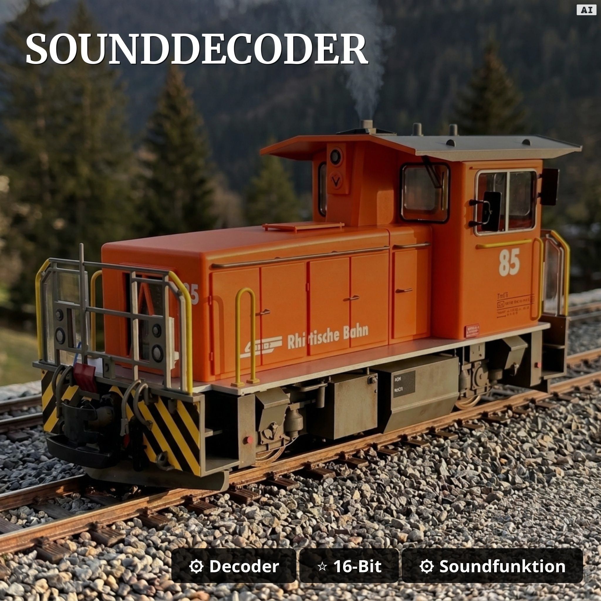 Rangier-Traktor Tmf 2/2 85 RhB Spur G analog/digital mit ZIMO Sound Train Line 2050212 - Sounddecoder