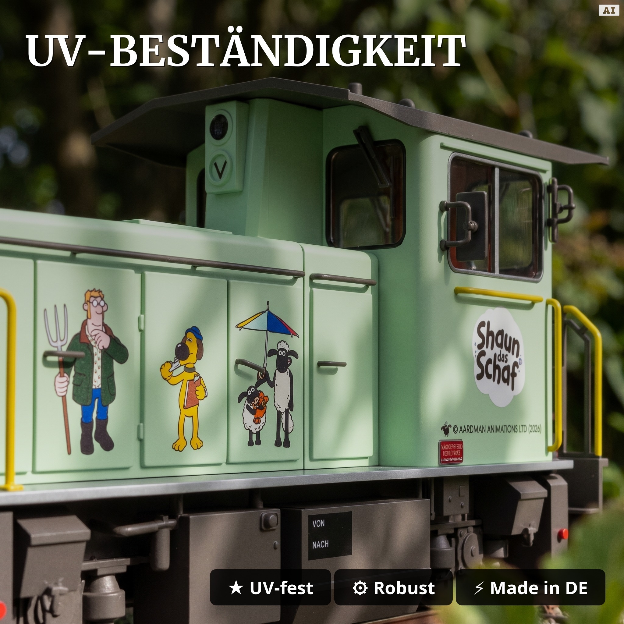 Diesellok Shaun das Schaf digital mit ZIMO-Sound Spur G Train Line 2050562 - UV-Beständigkeit