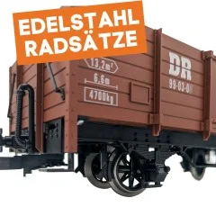 Kurzer offener Güterwagen DR 99-03-03 Train Line 3021101 - Edelstahlradsätze & kompakte Radien