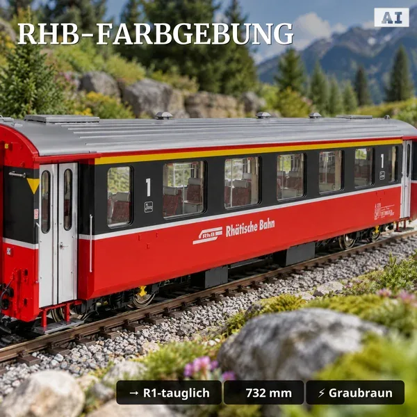 RhB Personenwagen EW III digital - A 1272 1. Klasse - mit Sound und Zimo-Decoder Train Line 3335013  - RhB-Farbgebung