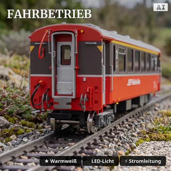 RhB EW III Personenwagen 2. Klasse B 2463 Spur G Digital mit Zimo-Decoder und Sound Train Line 3335019  - Fahrbetrieb