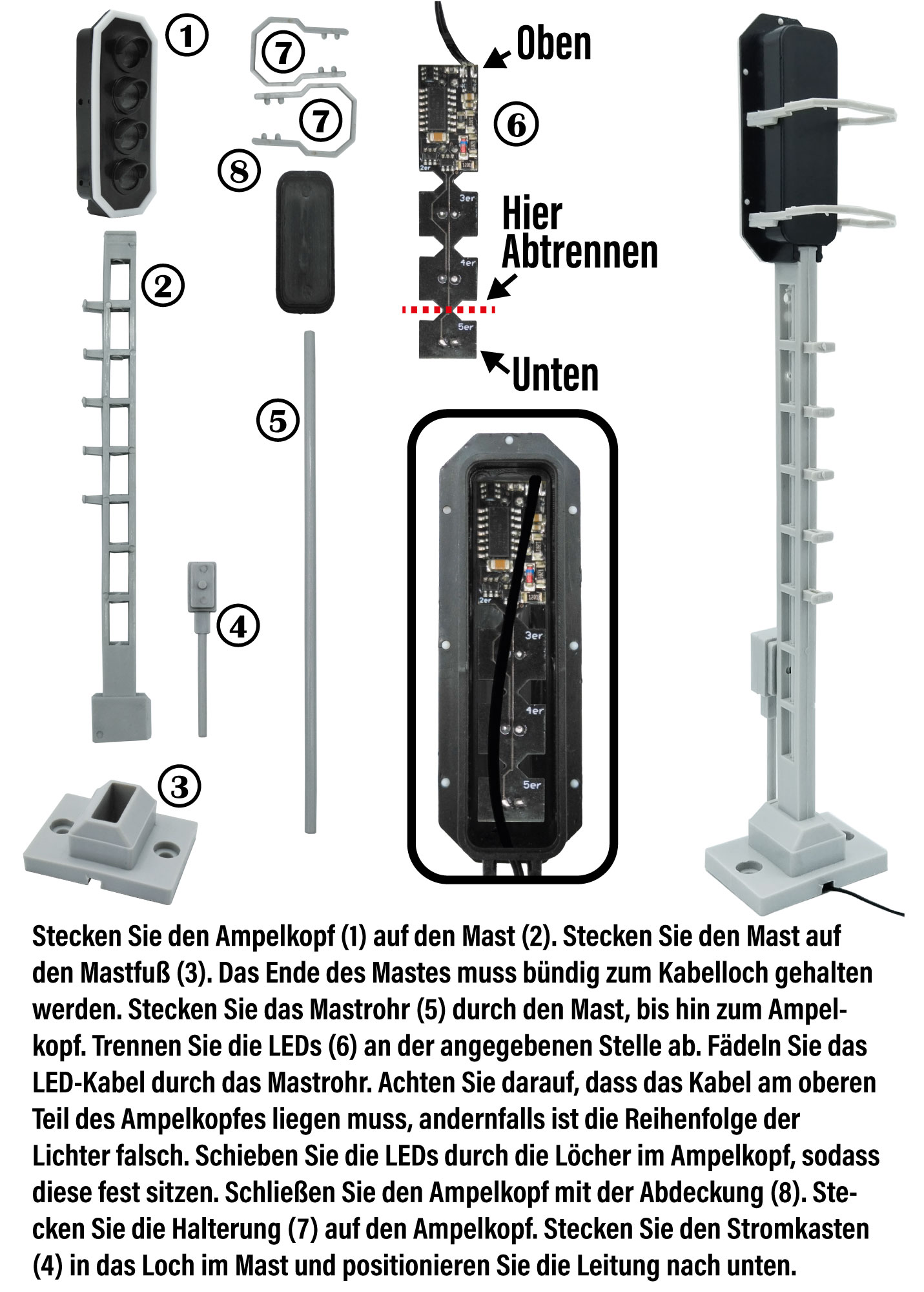 Lichtsignal Typ L 4-fach RhB für Spur G analog / digital mit Decoder ML-Train_auswahl6