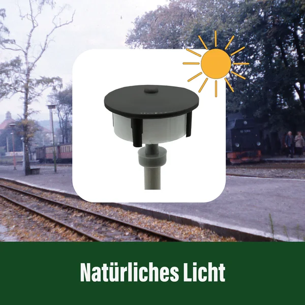Nostalgische LED Bahnhofslaterne Rundscheibenleuchte grau für LGB Spur-G ML-Train 83801070_auswahl12