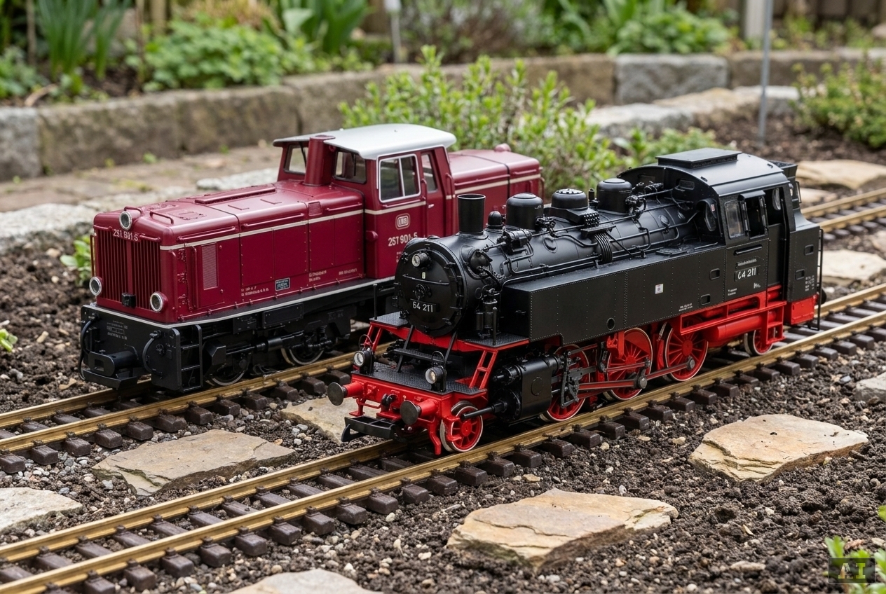 Was ist der unterschied zwischen dampflok und diesellok bei spur g – Detailansicht
