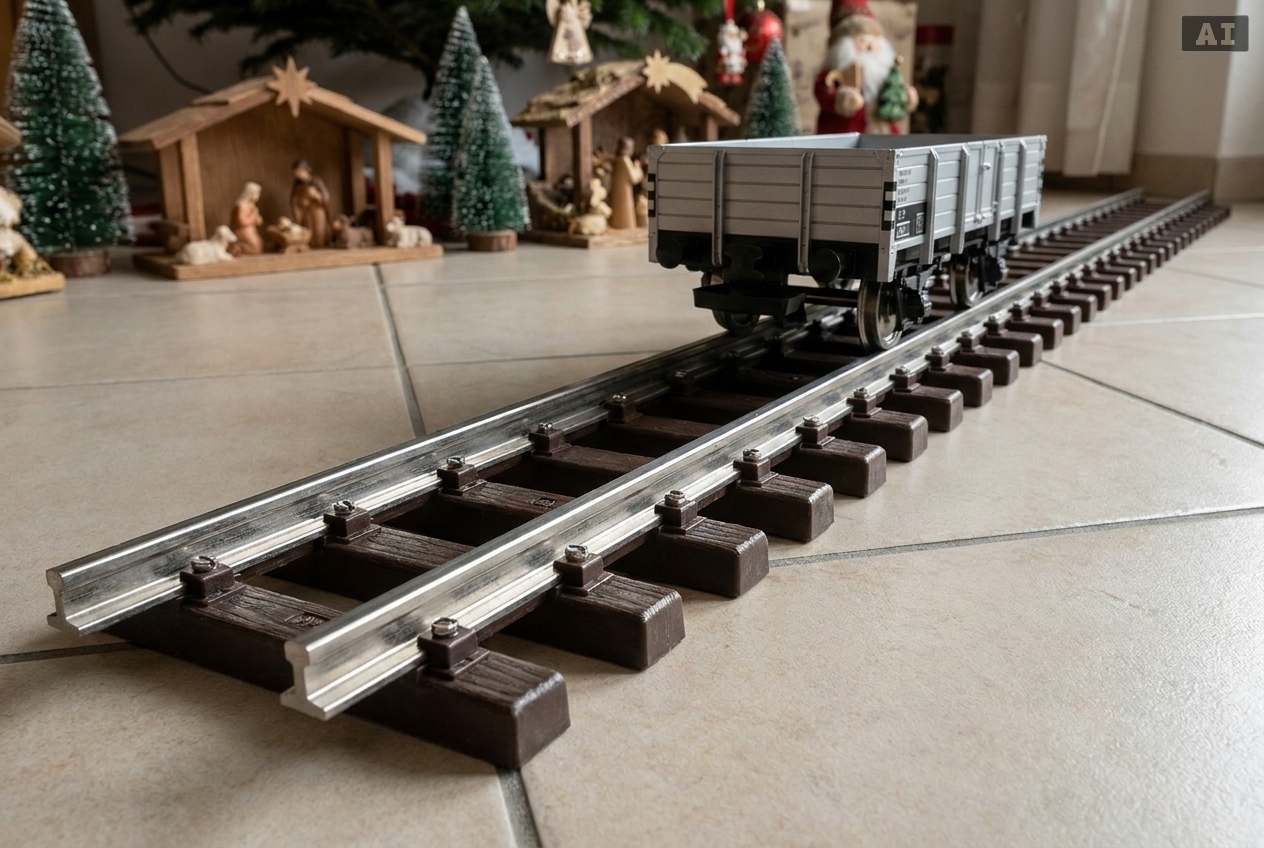 Wie baue ich einen weihnachtszug für die weihnachtskrippe auf – Detailansicht