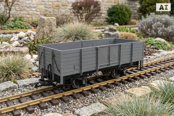 Wie montiert man Kupplungsbügel und Kupplungsstifte an Gartenbahn Wagen richtig – Detailansicht