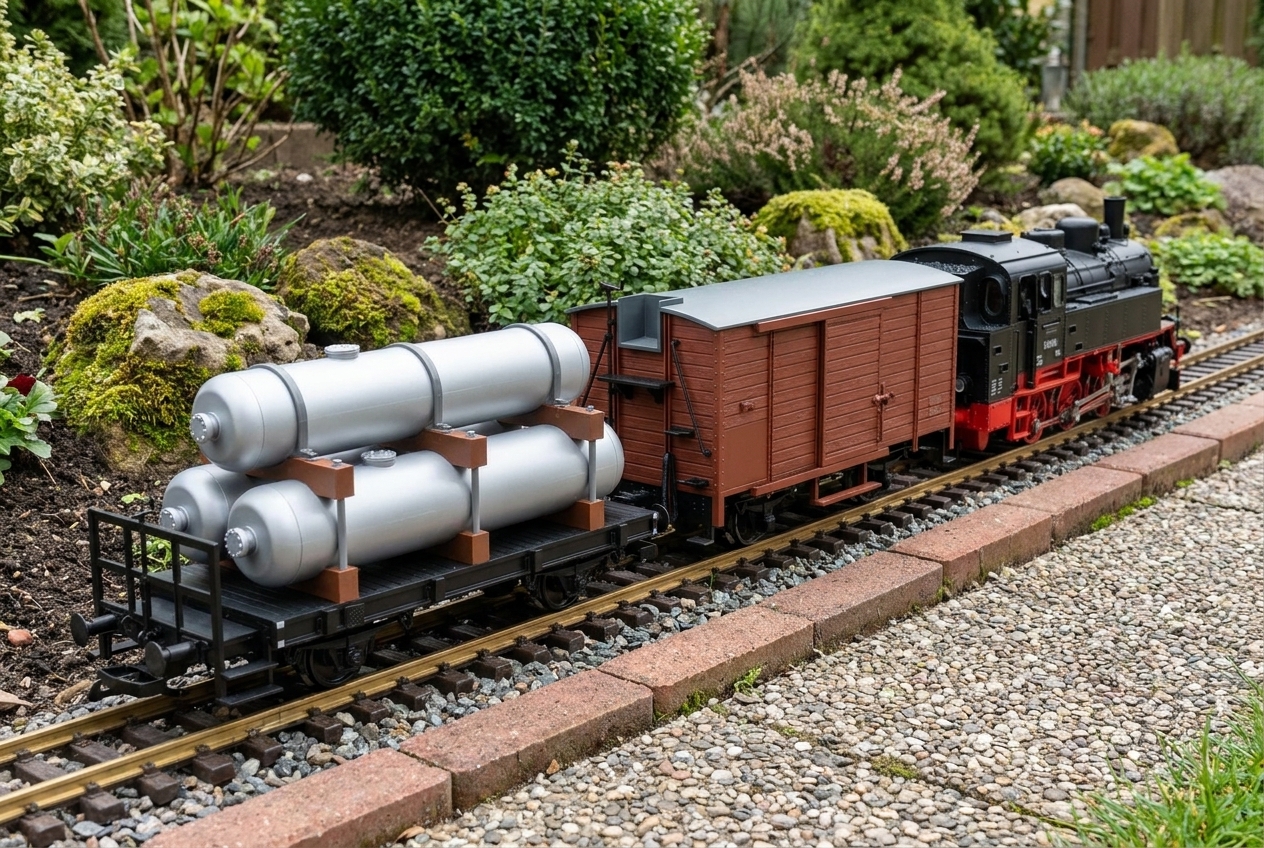 Gartenbahn Aufkleber ablösen ohne Lackschäden am Waggon vermeiden – Detailansicht