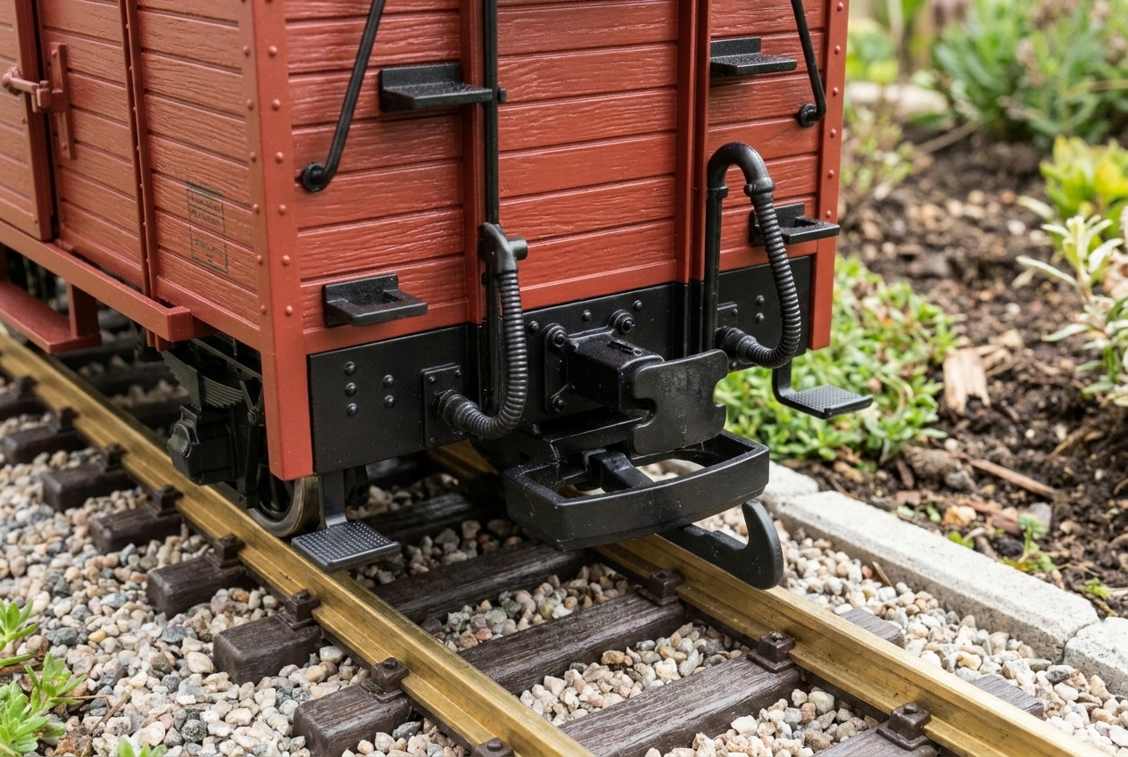Wie Bremsschläuche an Spur G Wagen vorbildgerecht anbringen – Detailansicht