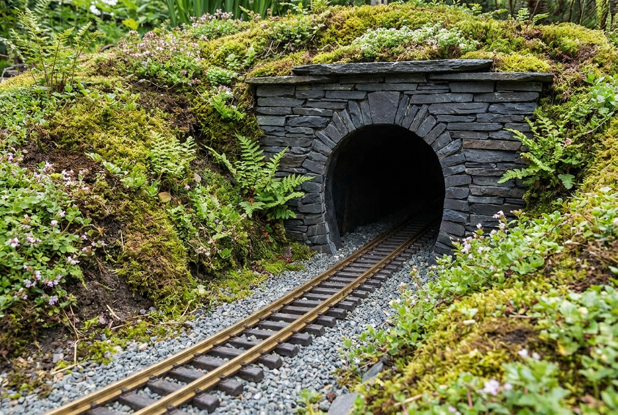 Wie baue ich einen wetterfesten Tunnel für die Gartenbahn in der Praxis