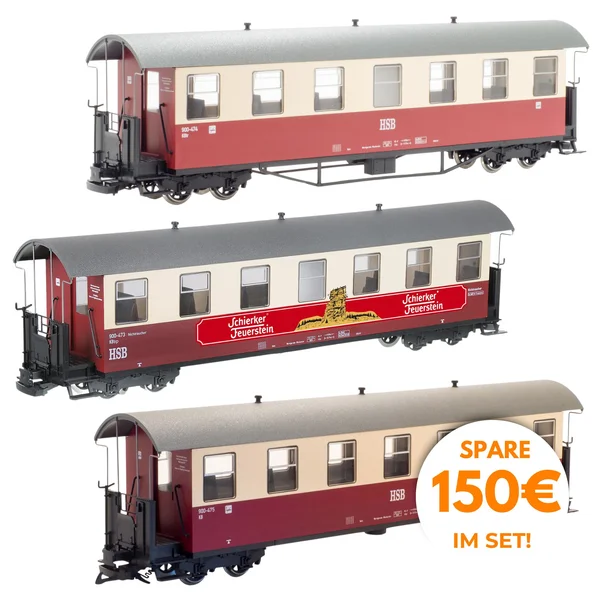 Personenwagen mit 7 Fenster im 3-Set HSB