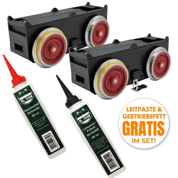 2x B-Getriebe rot mit Motor + GRATIS Getriebefett und Leitpaste