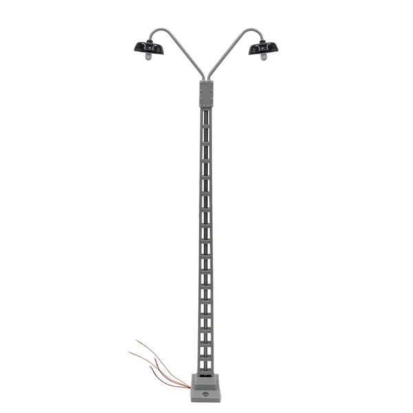 Gittermast Bogenlampe 2 armig grau für LGB-Anlagen