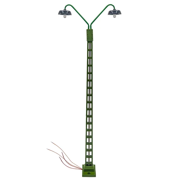 Gittermast Bogenlampe 2 armig grün für LGB-Anlagen