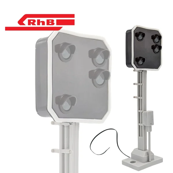 Lichtsignal RhB Vorsignal Typ L für Spur G analog / digital mit Decoder