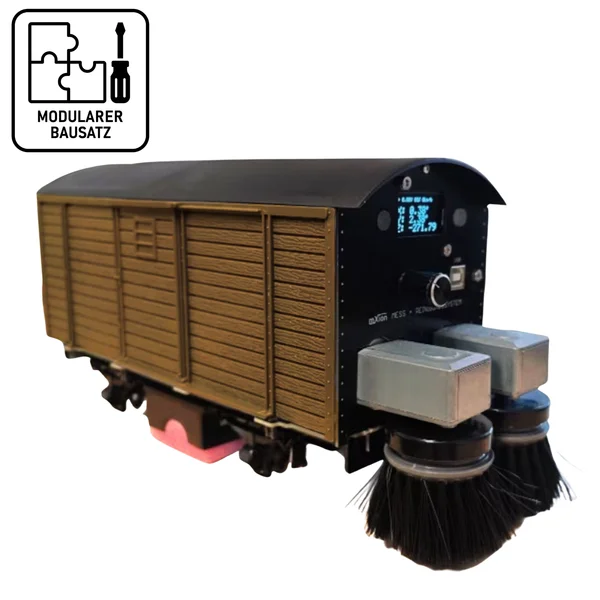 Mess- und Reinigungs-Güterwagen braun für Spur G als Bausatz
