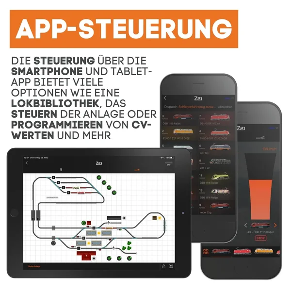 12A Roco XL Funk-Zentrale mit Booster im Set mit Handy und 2 Netzteilen Spur-G_auswahl7
