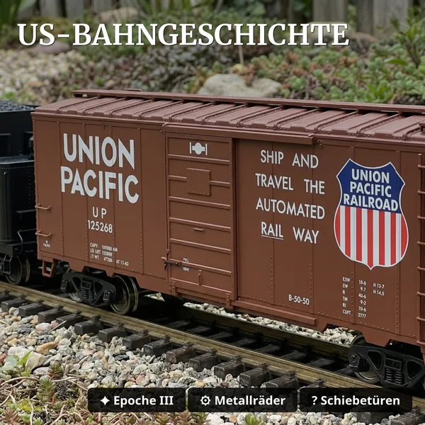 Gedeckter Güterwagen Steel Box Car Union Pacific LGB 41919_auswahl2