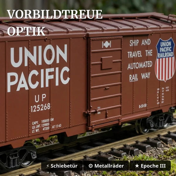 Gedeckter Güterwagen Steel Box Car Union Pacific LGB 41919_auswahl3