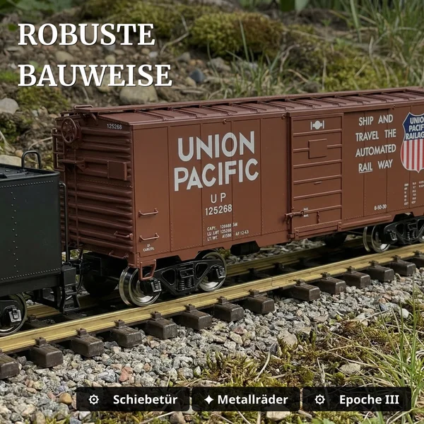 Gedeckter Güterwagen Steel Box Car Union Pacific LGB 41919_auswahl4