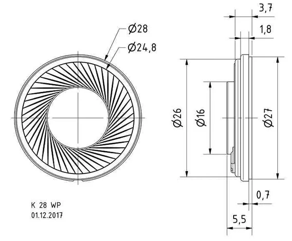 Lautsprecher Visaton (K28 WP) 1 Watt 28 mm ML-Train 80401006_auswahl2