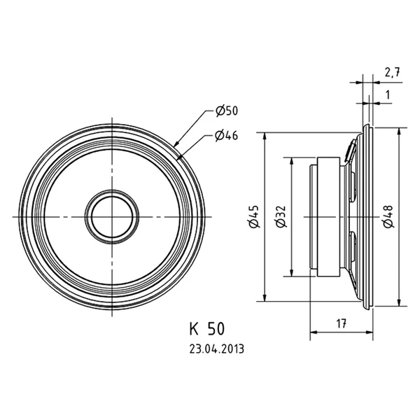 Lautsprecher K50 Visaton 8 Ohm 50 mm mit Mylar Membran und Metallkorb ML-Train 80402901_auswahl2