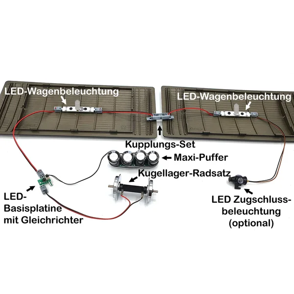 LED Beleuchtungsset mit Radsatz für Wagen und Gratis Zugschlussbeleuchtung für LGB Spur-G ML Train 8200231_auswahl5