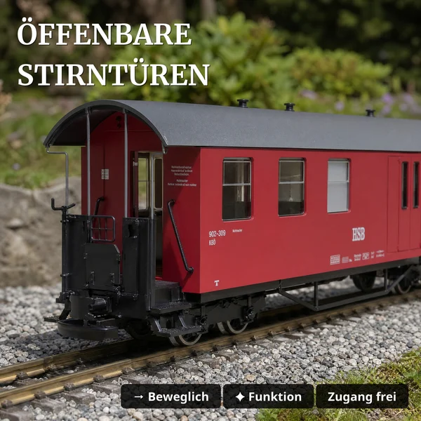 Train Line Werbewagen-Set HSB Spur G – Packwagen mit 2 Personenwagen mit Werbeaufschrift_auswahl3