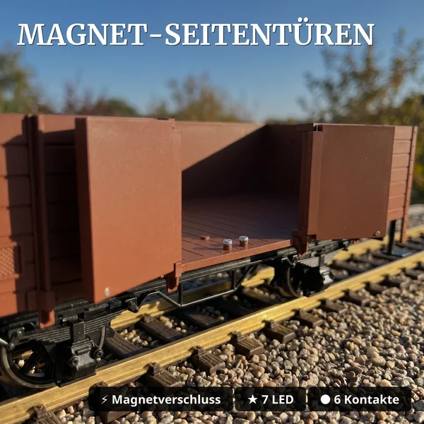 Diesellok DEV V3 Set mit 2 offenen DR-Güterwagen Spur G – 100% Made in Germany Train-Line 8200290_auswahl3