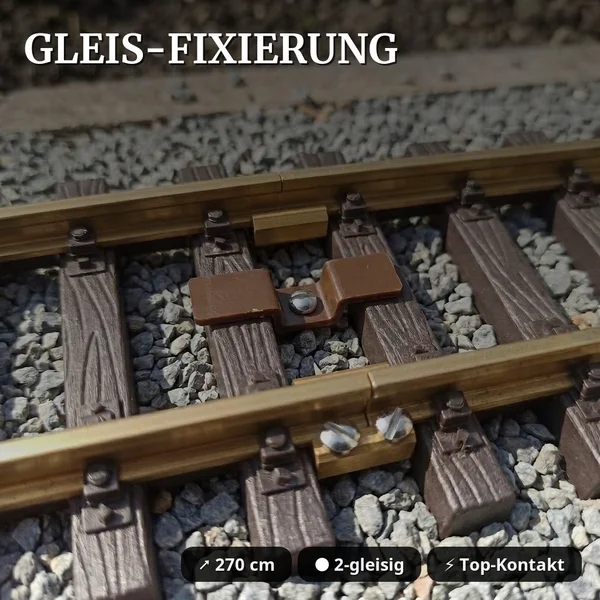 Großes Gleisoval 510 x 240 cm mit Bahnhof – Komplettset Spur G, LGB-kompatibel, Made in Germany ML-Train 8200293_auswahl3