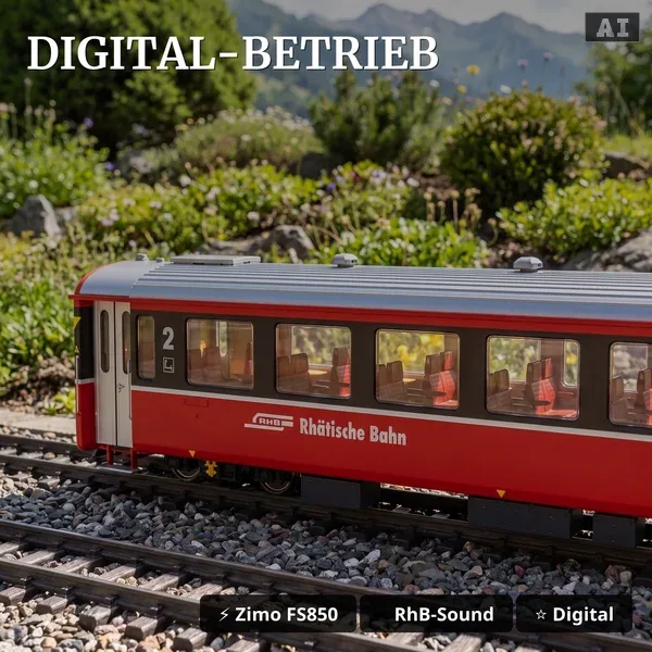 RhB Personenwagen EW III digital 3er Set - 1. Klasse und 2. Klasse - mit Zimo-Decoder und Sound Train Line 8200297_auswahl4
