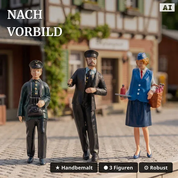 Figuren-Set – Lokführer und 2 Zugbegleiter – Spur G ML-Train 8200303_auswahl2