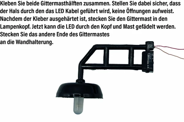 Gitterarm Wandlampe schwarz HSB für LGB-Anlagen Spur-G ML-Train 83800140_auswahl4