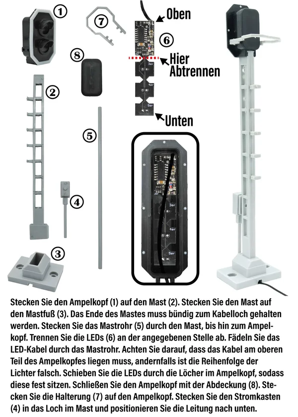 3x Lichtsignal Typ L 2-fach RhB für Spur G analog / digital mit Decoder ML-Train 83804616_auswahl6