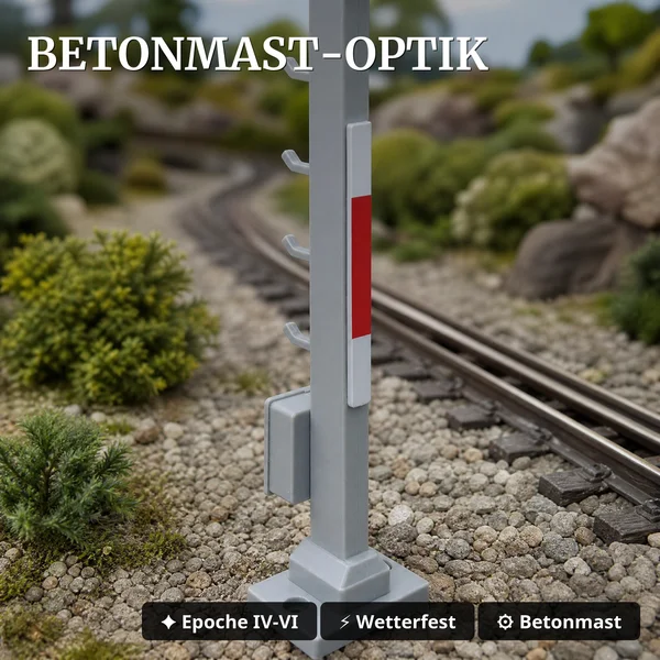 Lichtsignal Typ HL Kompaktsignal DR Spur G mit Decoder – Betonmast – ML-Train 83804635_auswahl2