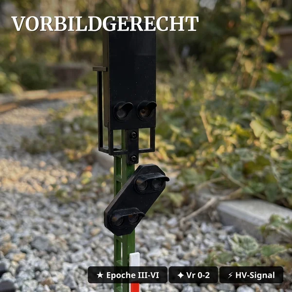 Lichtsignal Typ HV Blocksignal mit Vorsignal für Spur G analog / digital mit Decoder ML-Train 83804620_auswahl2