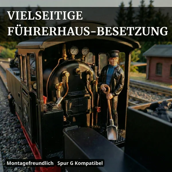 ML-Train Heizerfigur Manuel DR/HSB mit Kohleschaufel – Spur G, wetterfest, handbemalt, UV-beständig_auswahl6