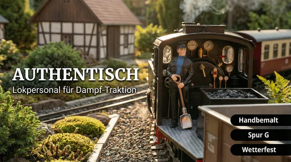 ML-Train Heizerfigur Manuel DR/HSB mit Kohleschaufel – Spur G, wetterfest, handbemalt, UV-beständig_auswahl7