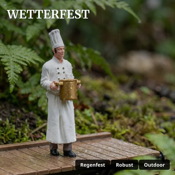 ML-Train Chefkoch Massimo Spur G – Figur mit Kochtopf, Handbemalt, Wetterfest_auswahl5
