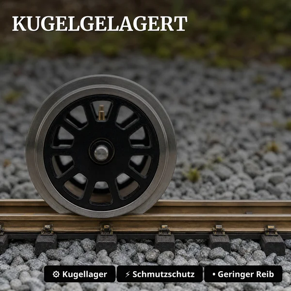 Speichenradsatz kugelgelagert stromführend aus Edelstahl Spur-G ML-Train 88675081_auswahl6