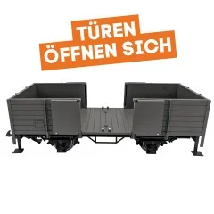 Hochbordwagen grau inkl. Türen mit Magnetverschluss und Edelstahlradsätzen als Spur G Bausatz ML-Train 88900050_auswahl8