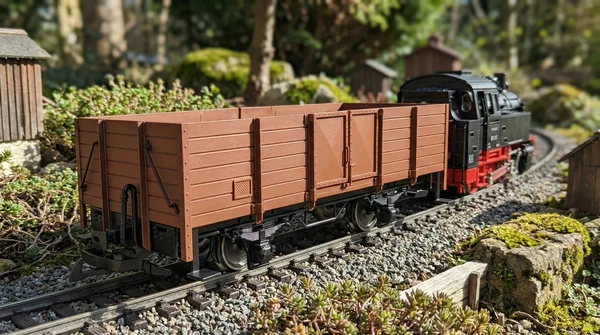 Hochbordwagen braun inkl. Türen mit Magnetverschluss und Edelstahlradsätzen als Spur G Bausatz ML-Train 88900060_auswahl7