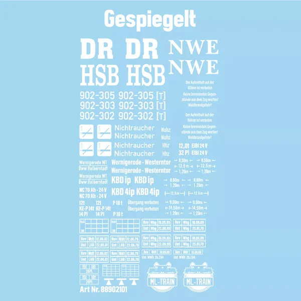 Beschriftungssatz für Packwagen der DR/HSB ML-Train 88902101_auswahl2