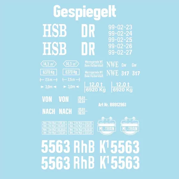 Beschriftungssatz für gedeckte Güterwagen der DR/HSB ML-Train 8812961_auswahl1