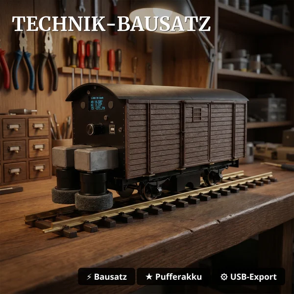 Mess- und Polier-Güterwagen Spur G Bausatz Braun | DCC | OLED | Bluetooth – ML-Train 889190800_auswahl5