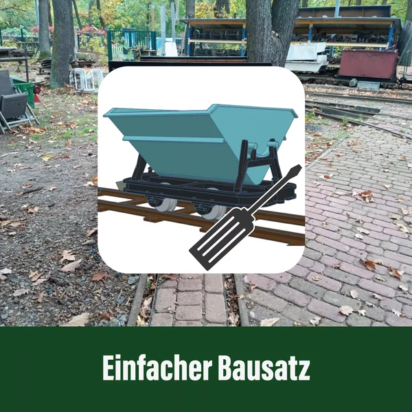 Kipplore Grubenhunt Feldbahnwagen mintgrün Spur-G als Bausatz ML-Train 88919100_auswahl3