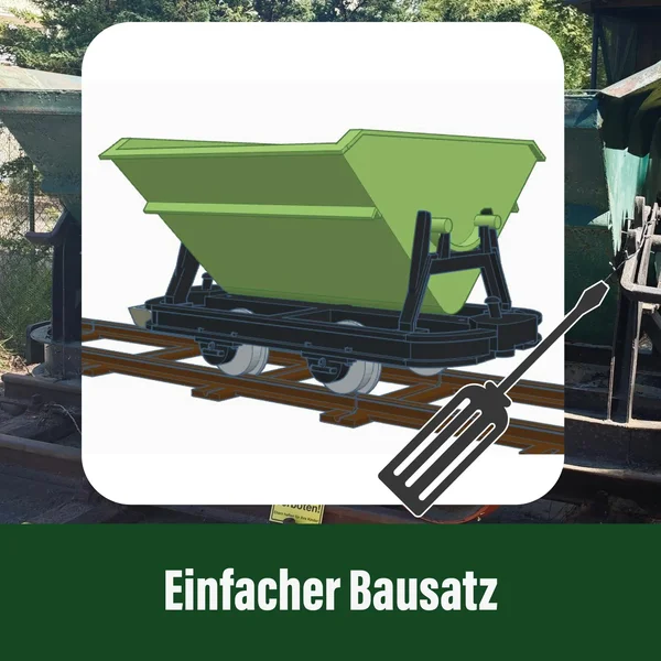 3er-Set Kipplore Feldbahnwagen grün Spur-G als Bausatz ML-Train 88919240_auswahl3