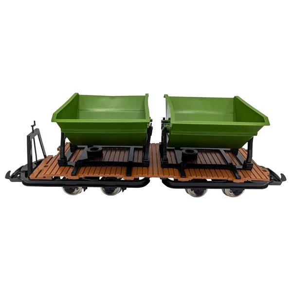 Feldbahn-Flachwagen mit Doppel-Kipplore grün als Bausatz Spur G ML-Train 88919375_auswahl5