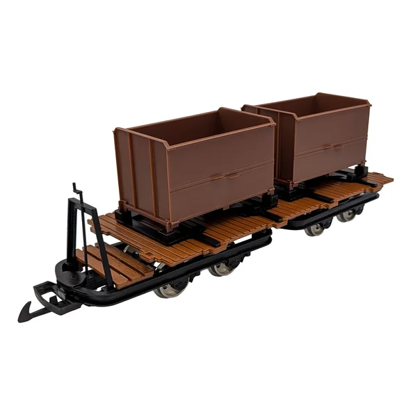 Feldbahn-Flachwagen mit Doppel-Kastenlore braun als Bausatz Spur G ML-Train 88919378_auswahl6