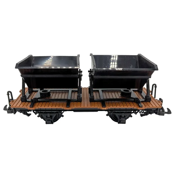 Träger-Flachwagen mit Doppel-Kipplore schwarz als Bausatz Spur G ML-Train 88919382  _auswahl4