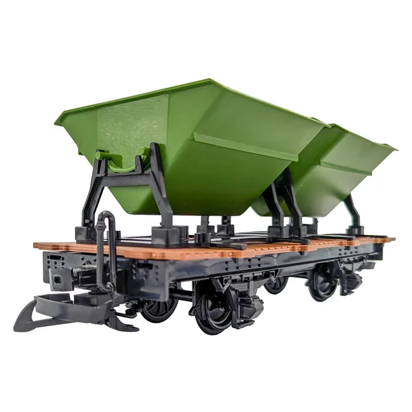 Träger-Flachwagen mit Doppel-Kipplore grün als Bausatz Spur G ML-Train 88919385_auswahl6